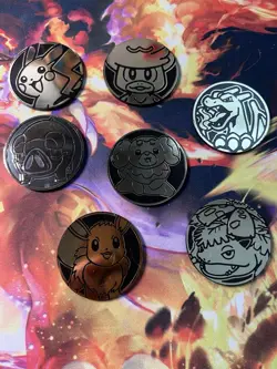 Lot Of 7 Unique Pokemon Coins - Image 1