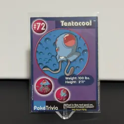 Tentacool 1999 Original 151 Pokemon Burger King PokeTrivia Trading Card #72 - Image 1