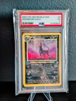 PSA 5 Pokemon Houndoom Holo 8/64 Neo Revelation 2001 Vintage WOTC Graded Card - Image 1