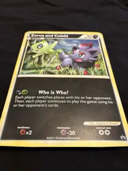 Pokemon Jumbo Card Black and White Promo Zorua and Celebi - Image 2