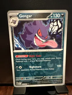 Pokemon Gengar TCG Reverse Holo Uncommon Card 057/091 Paldean Fates - Image 1