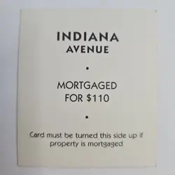 Indiana Ave Replacement Title Deed Card Only Red Regular Basic Monopoly - Image 2