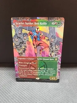MTG Marvel Scarlet Spider Ben Reilly Rare #214 Foil Spider-Man Hero - Image 1