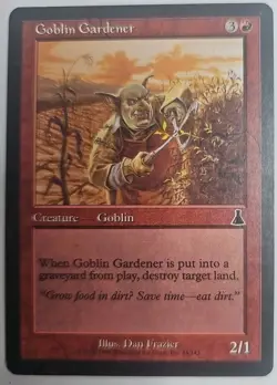 MTG Magic The Gathering Card Goblin Gardener Creature Goblin Red Urza's Destiny - Image 1
