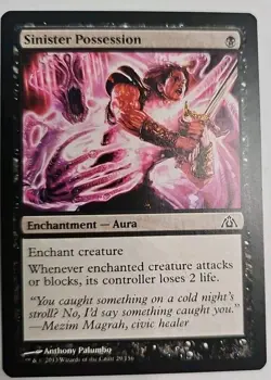 MTG Magic The Gathering Card Sinister PossessionEnchantment Aura Black Dragons - Image 1