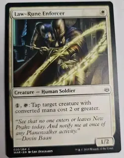MTG Magic The Gathering Card Law-Rune Enforcer Creature Human Soldier White WAR - Image 1