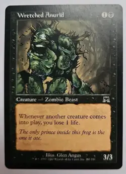 MTG Magic The Gathering Card Wretched Anurid Creature Zombie Beast Black Onslaug - Image 1