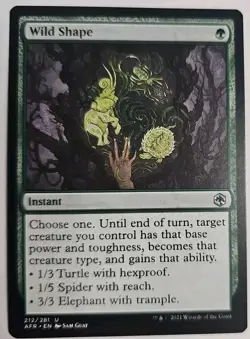 MTG Magic The Gathering Card Wild Shape Instant Green Adventures In The Forgotte - Image 1