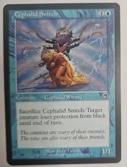 MTG Magic The Gathering Card Cephalid Snitch Creature Cephalid Wizard Blue Torme - Image 1
