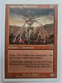 MTG Magic The Gathering Card Lightning Elemental Creature Elemental Red 7th Edit - Image 1