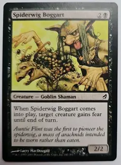 MTG Magic The Gathering Card Spiderwig Boggart Creature Goblin Shaman Black Lorw - Image 1