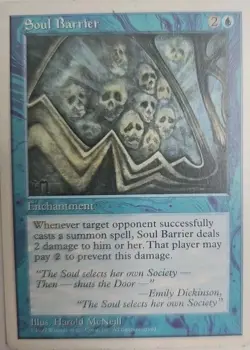 MTG Magic The Gathering Card Soul Barrier Enchantment Blue 5th Edition 1997 - Image 1