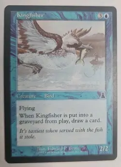 MTG Magic The Gathering Card Kingfisher Creature Bird Blue Urza's Legacy - Image 1
