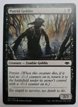 MTG Magic The Gathering Card Putrid GoblinCreature Zombie Goblin Black MH1 - Image 1