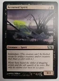 MTG Magic The Gathering Card Accursed Spirit Creature Spirit Black M14 - Image 1