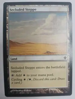 MTG Magic The Gathering Card Secluded Steppe Land Commander 2013 - Image 1