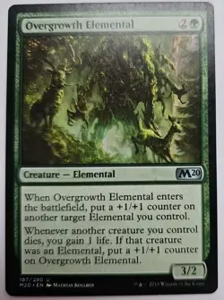 MTG Magic The Gathering Card Overgrowth Elemental Creature Elemental Green M20 - Image 1