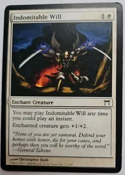 MTG Magic The Gathering Card Indomitable Will Enchant Creature White Champions - Image 1
