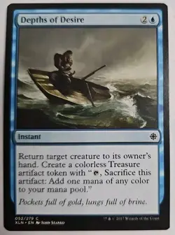 MTG Magic The Gathering Card Depths of Desire Instant Blue Ixalan 2017 - Image 1