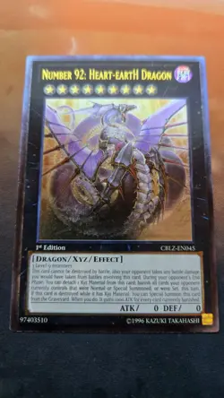 YuGiOh Number 92: Heart-eartH Dragon CBLZ-EN045 1st Edition Ultimate Rare NM - Image 1
