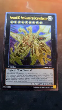 Yugioh Number C107: Neo Galaxy-Eyes Tachyon Dragon PRIO-EN041 Ultimate Rare NM - Image 1