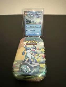 Pokemon Prismatic Evolutions TCG Mini Tin Sealed + Glaceon Foil Card - Image 1