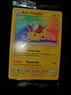 SEALED Ash’s Pikachu 2017 Promo Movie Card Pokemon "I Choose You" SM108 - Image 2