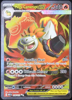 Pokemon TCG Mega Camerupt ex 156/132 2025 Mega Evolution Ultra Rare Card - NM - Image 1