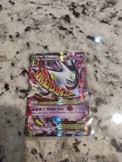 Mega Gengar EX Holo Black Star Promo Card XY166 XY Moderate Play. - Image 1