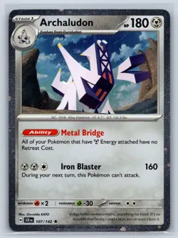 Archaludon 107/142 Cosmos Holo SV07: Stellar Crown NM Pokemon TCG Card - Image 1