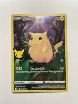 Pokemon Pikachu TCG Celebrations Card 005/025 25th Anniversary Edition Holo - Image 1