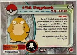 PSYDUCK #54, Series 1 - 2000, Topps TV Animation Edition Chrome Pokemon Card - Image 5