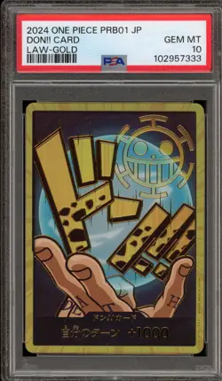 One Piece CCG Don!! Card Law Gold Japanese PRB01 PSA 10 Gem Mint - Image 1