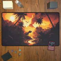 Prehistoric Dino's, Magic The Gathering Playmat, MTG, TCG Large Mousepad, - Image 2