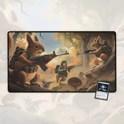 Squirrel Team 6, Magic The Gathering Playmat, MTG, TCG Large Mousepad, - Image 1