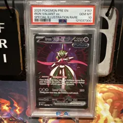 Pokemon TCG Iron Valiant EX 157/131 SV Prismatic Evolutions 2025 PSA 10 Gem MINT - Image 1