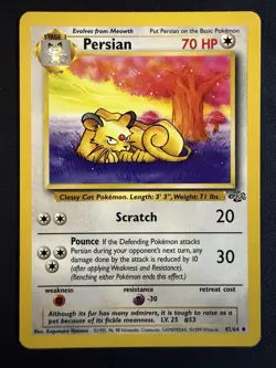 Persian 42/64 Pokemon Jungle Set Unlimited Vintage LP - Image 1