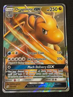 2019 POKEMON SUN & MOON UNIFIED MINDS DRAGONITE GX 152/236 HOLO - Image 1