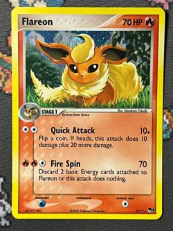 🔥 Flareon 2/17 - POP Series 3 Cosmos Holo Mid Era Vintage 2006 Pokemon - LP - Image 1