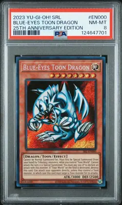 2023 Yu-Gi-Oh! Blue-Eyes Toon Dragon Spell Ruler 25th SRL Secret Rare PSA 8 - Image 1