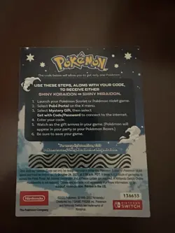 Shiny Koraidon Or Miraidon Pokemon Scarlet Violet Code Card - Gamestop - Image 3