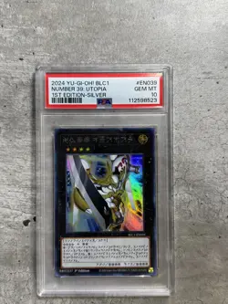 Yugioh Card 1st Ed Number 39: Utopia PSA 10 Gem Mint, Silver BLC1-EN039, 2024 - Image 1