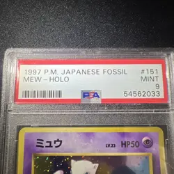 1997 Pokemon Japanese Fossil Mew Holo #151 PSA 9 Mint Vintage TCG Card - Image 3
