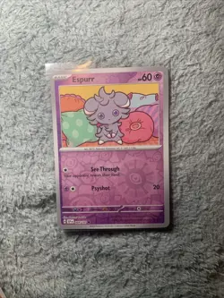 Pokemon TCG Espurr Reverse Holo Card 084/191 Sv08: Surging Sparks - Image 1