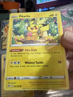 Pikachu SWSH11: Lost Origin #052/196 Common Pokemon Card H2 - Image 1