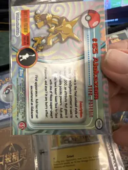 Alakazam #65 - NON-HOLO - SERIES 1 - TOPPS Pokemon Card - Blue H43 - Image 2