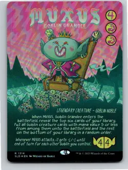 Magic the Gathering Foil Muxus, Goblin Grandee Secret Lair Borderless MTG - Image 1
