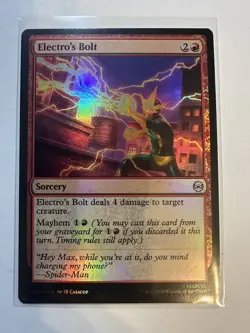 NM Foil Electro's Bolt, MTG, Marvel's Spider-Man, Magic the Gathering, 77 - Image 1
