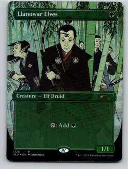 Magic the Gathering Foil Llanowar Elves #1129 Borderless Secret Lair MTG - Image 1