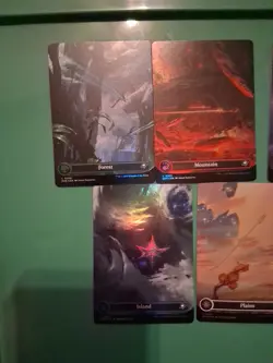 MTG Full Art Basic Land Lot 5 EOE - Island Swamp Forest Mountain Plains Foil - Image 2